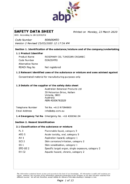 舒沉香_MSDS物質安全檢驗報告
